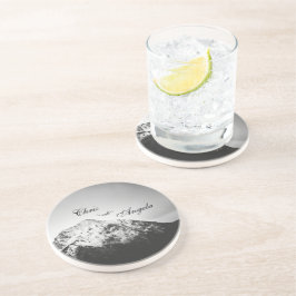 Schwarz-Weiß-Hochzeit unter den Bergen Getränkeuntersetzer