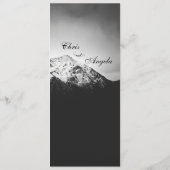 Schwarz-Weiß-Hochzeit unter den Bergen Menükarte (Rückseite)