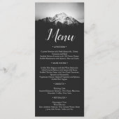 Schwarz-Weiß-Hochzeit unter den Bergen Menükarte (Vorderseite)