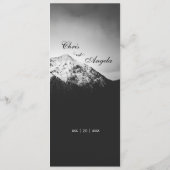 Schwarz-Weiß-Hochzeit unter den Bergen Menükarte (Rückseite)