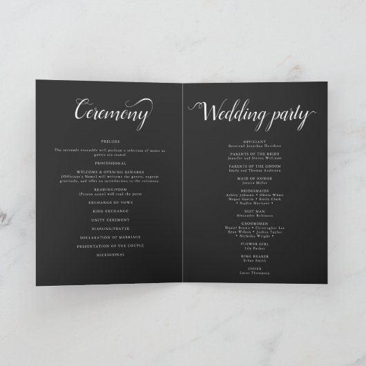 Schwarz-Weiß-Hochzeit unter den Bergen Programm (Innenseite)