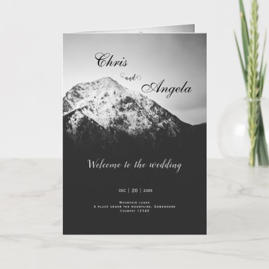 Schwarz-Weiß-Hochzeit unter den Bergen Programm (Vorderseite)