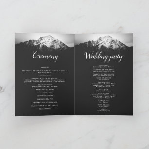 Schwarz-Weiß-Hochzeit unter den Bergen Programm