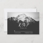 Schwarz-Weiß-Hochzeit unter den Bergen RSVP Karte (Vorderseite)