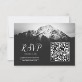 Schwarz-Weiß-Hochzeit unter den Bergen RSVP Karte (Vorderseite)