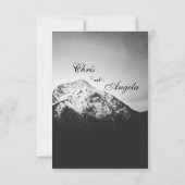 Schwarz-Weiß-Hochzeit unter den Bergen RSVP Karte (Rückseite)