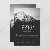 Schwarz-Weiß-Hochzeit unter den Bergen RSVP Karte (Vorne/Hinten)