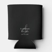 Schwarz-Weiß-Hochzeit - Vielen Dank Dosenkühler (Rückseite)