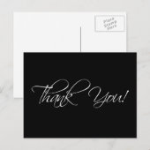 Schwarz-Weiß-Hochzeit Vielen Dank Postkarten (Vorne/Hinten)