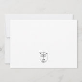 Schwarz-Weiß-Hochzeit Vintager Blumen Dankeskarte (Rückseite)