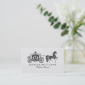 Schwarz-Weiß-Hochzeit Visitenkarte (Stehend Vorderseite)