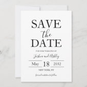 Schwarz-Weiß-Hochzeit von Skripttext Save The Date (Vorderseite)