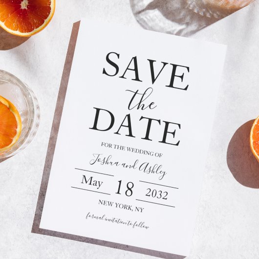 Schwarz-Weiß-Hochzeit von Skripttext Save The Date