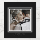 Schwarz-Weiß-Hochzeit Weinetikett (Einzelnes Label)