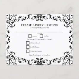 Schwarz-Weiß-Hochzeit-Wirbel Feiertagspostkarte