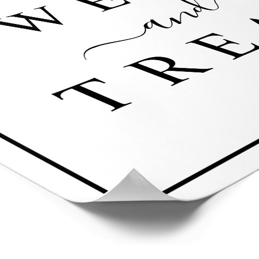 Schwarz-Weiß-Hochzeiten Süßigkeiten & Leckereien U Poster (Ecke)