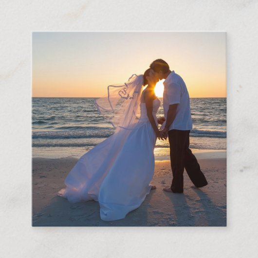 Schwarz-Weiß-Hochzeitfotografie Quadratische Visitenkarte (Vorderseite)