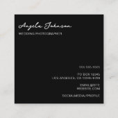 Schwarz-Weiß-Hochzeitfotografie Quadratische Visitenkarte (Rückseite)