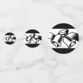 Schwarz-Weiß-Hochzeitglocken Konfetti (Vorderseiten)