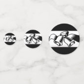 Schwarz-Weiß-Hochzeitglocken Konfetti (Rückseiten)