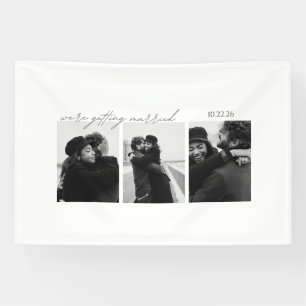 Schwarz-Weiß-Hochzeits-Einladungsbanner – Romantis Banner