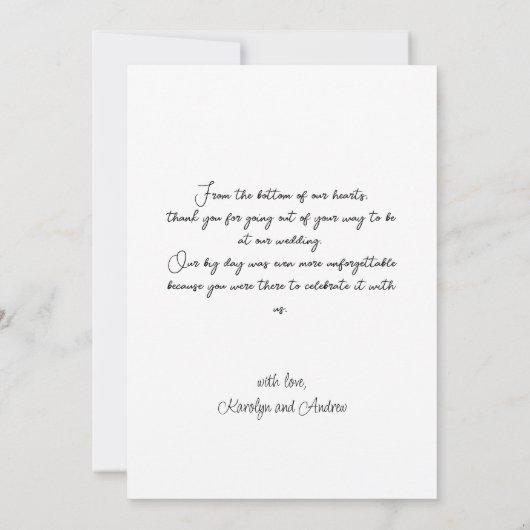 Schwarz-Weiß-Hochzeitscollage für Fotos Dankeskarte (Rückseite)