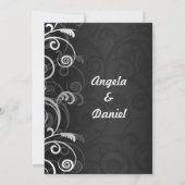 Schwarz-Weiß-Hochzeitseinladungen Einladung (Rückseite)