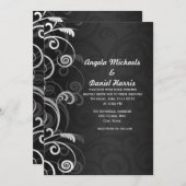 Schwarz-Weiß-Hochzeitseinladungen Einladung (Vorne/Hinten)