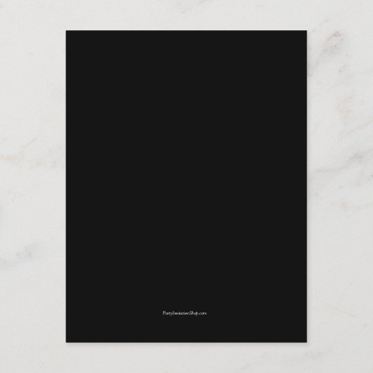 Schwarz-Weiß-Hochzeitsempfang Dankeskarte (Rückseite)