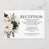 Schwarz-Weiß-Hochzeitsempfangskarte Begleitkarte (Vorderseite)