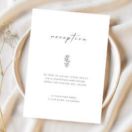 Schwarz-Weiß-Hochzeitsempfangskarte Einladung