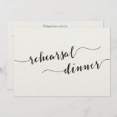 Schwarz-Weiß-Hochzeitsessen Probe lädt ein Einladung (Vorne/Hinten)