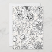 Schwarz-Weiß-Hochzeitsfeier Einladung (Rückseite)