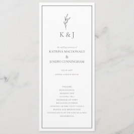 Schwarz-Weiß-Hochzeitsfeier Minimalistisches Elega Programm