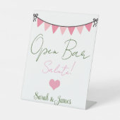 Schwarz-Weiß-Hochzeitsfeier mit offenen Bar Sockelschild (Vorderseite)