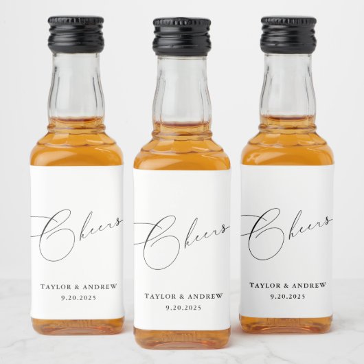 Schwarz-Weiß-Hochzeitsflasche Alkoholflaschenetikett (Flaschen)