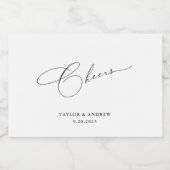 Schwarz-Weiß-Hochzeitsflasche Alkoholflaschenetikett (Einzelnes Label)