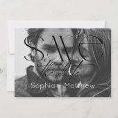 Schwarz-Weiß-Hochzeitsfoto Save The Date (Vorderseite)