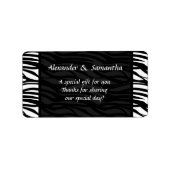 Schwarz-Weiß-Hochzeitsgeschenk oder Gefälligkeitss Adressaufkleber (Vorne)