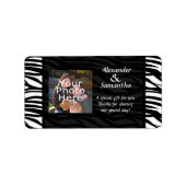 Schwarz-Weiß-Hochzeitsgeschenk oder Gefälligkeitss Adressaufkleber (Vorne)