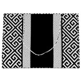 Schwarz-Weiß-Hochzeitsgeschenktasche Große Geschenktüte (Vorderseite)