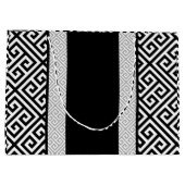 Schwarz-Weiß-Hochzeitsgeschenktasche Große Geschenktüte (Rückseite)