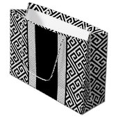 Schwarz-Weiß-Hochzeitsgeschenktasche Große Geschenktüte (Vorderseite Schrägansicht)
