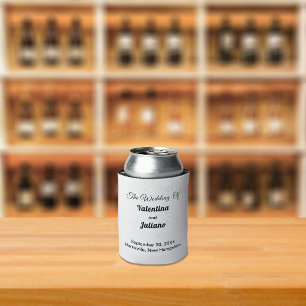 Schwarz-Weiß-Hochzeitsgetränkehalter Dosenkühler