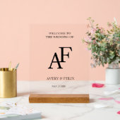 Schwarz-Weiß-Hochzeitshauptgast Acrylschild (Hochzeit)