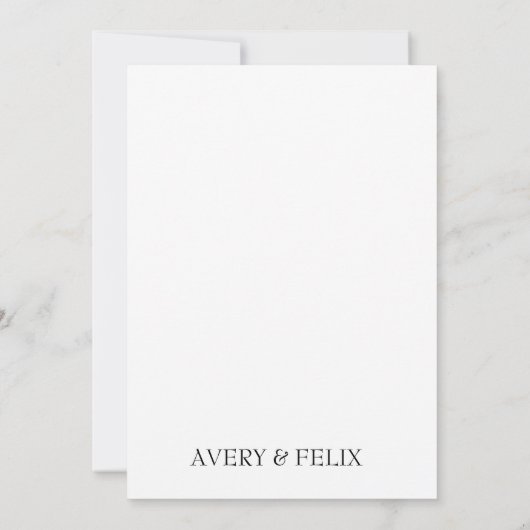 Schwarz-Weiß-Hochzeitshauptgast Einladung (Rückseite)