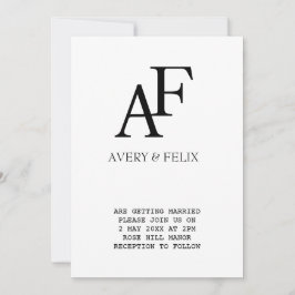 Schwarz-Weiß-Hochzeitshauptgast Einladung