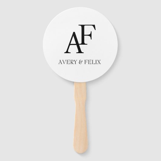 Schwarz-Weiß-Hochzeitshauptgast Fächer (Rückseite)