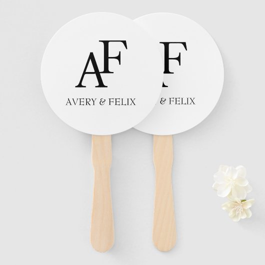 Schwarz-Weiß-Hochzeitshauptgast Fächer (Vorne und Hinten)