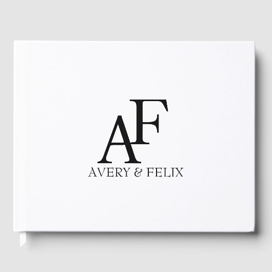 Schwarz-Weiß-Hochzeitshauptgast Gästebuch (Vorderseite)